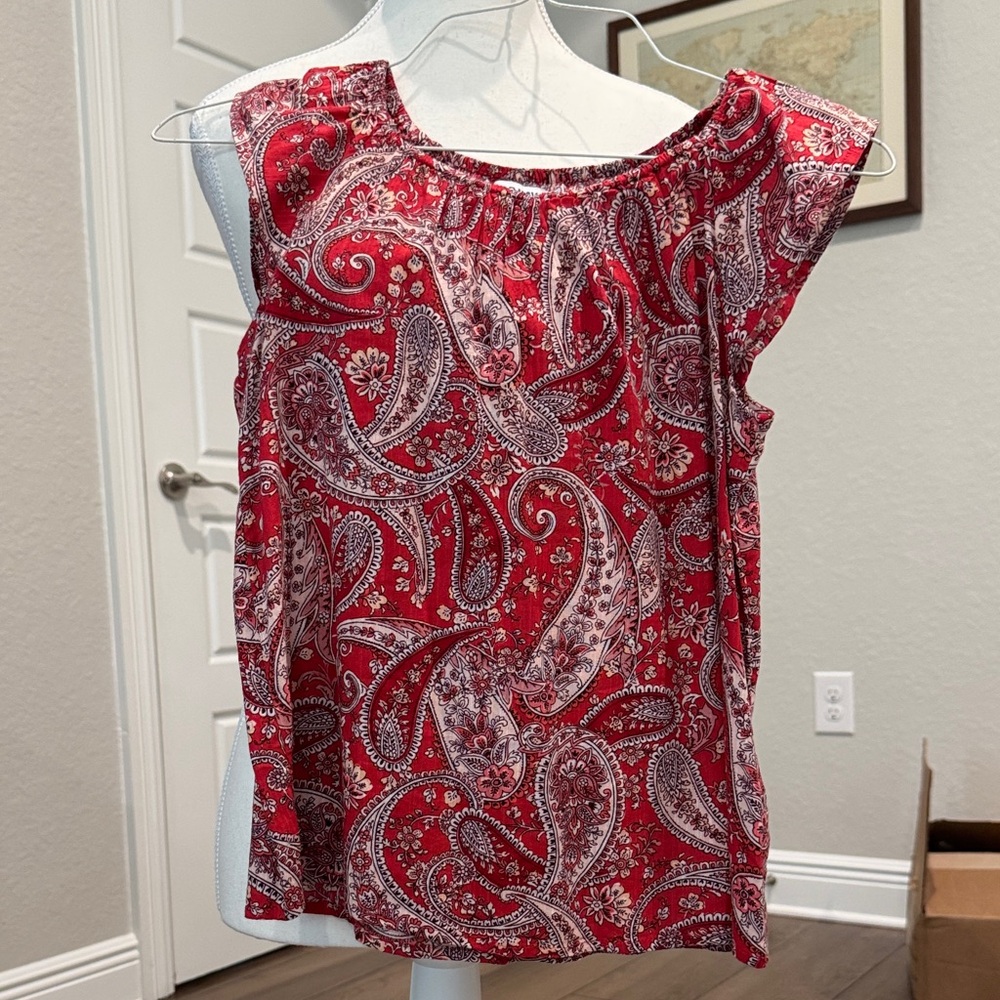 Old Navy Red Paisley Blouse girls